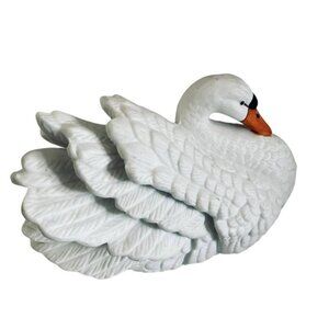 Swan Figurine Royal Heritage Porcelain Sculpture Goose Geese White 5‎ 1/2"